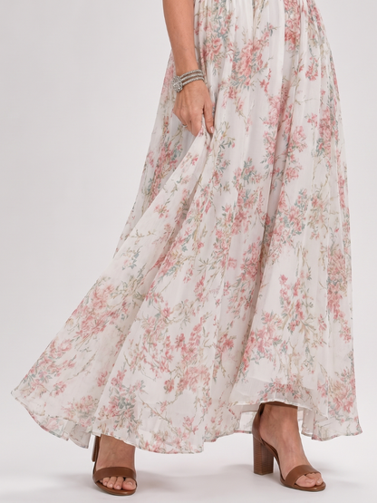 Guinevere™ Gonna Midi Floreale Fluttuante