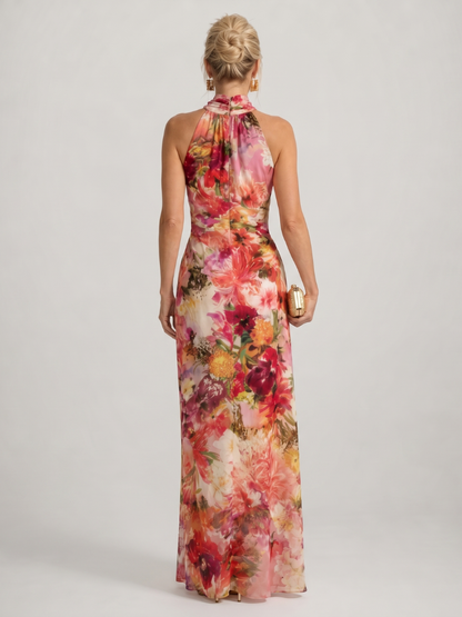 Elisabetta™ Abito Maxi con Scollo All'Americana e Stampa Floreale
