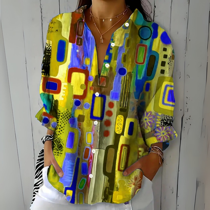 Catalina | Blusa Button-Up Artistica e Vivace