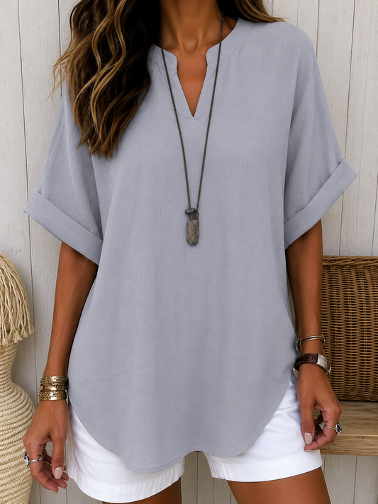 Emma™ – Blusa Casual Semplice a Manica Corta