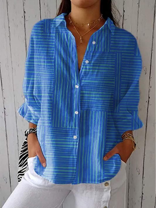 Feline | Blusa a Strisce Azzurre