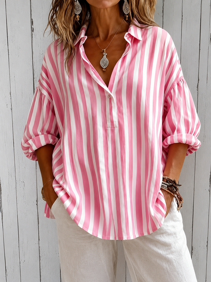 Nora | Blusa a righe morbida con colletto